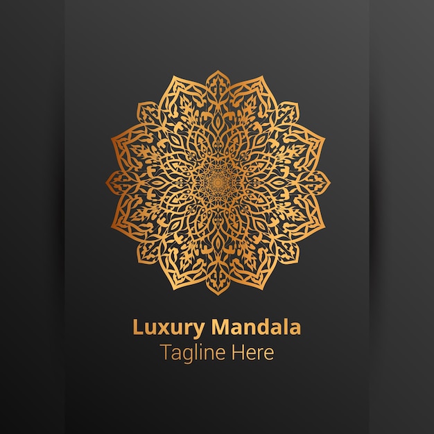Logotipo de mandala ornamental de lujo, estilo arabesco.