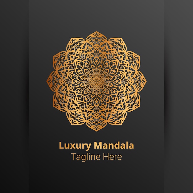 Logotipo de mandala ornamental de lujo, estilo arabesco.