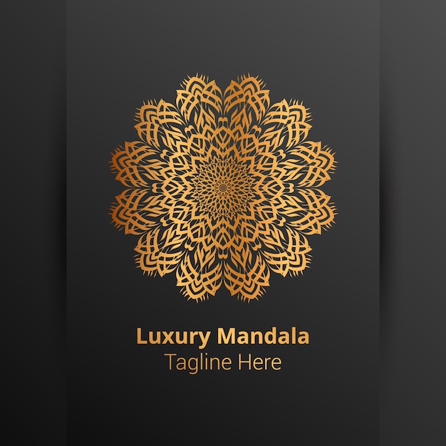 Logotipo de mandala ornamental de lujo, estilo arabesco.