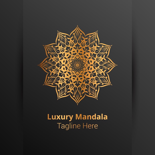 Logotipo de mandala ornamental de lujo, estilo arabesco.