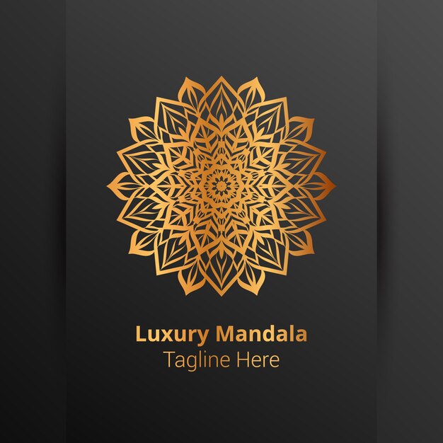 Vector logotipo de mandala ornamental de lujo, estilo arabesco.