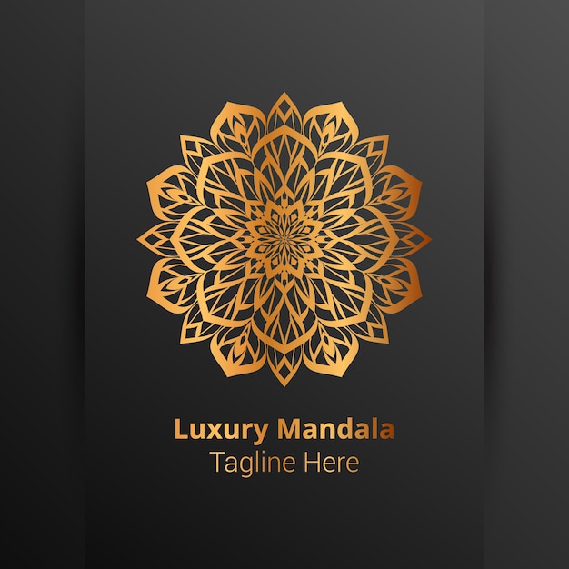 Logotipo de mandala ornamental de lujo, estilo arabesco.