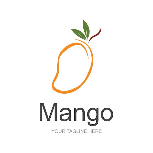 Logotipo de mango Diseño de fruta Estilo minimalista simple Jugo de fruta Vector Icono Símbolo Ilustración