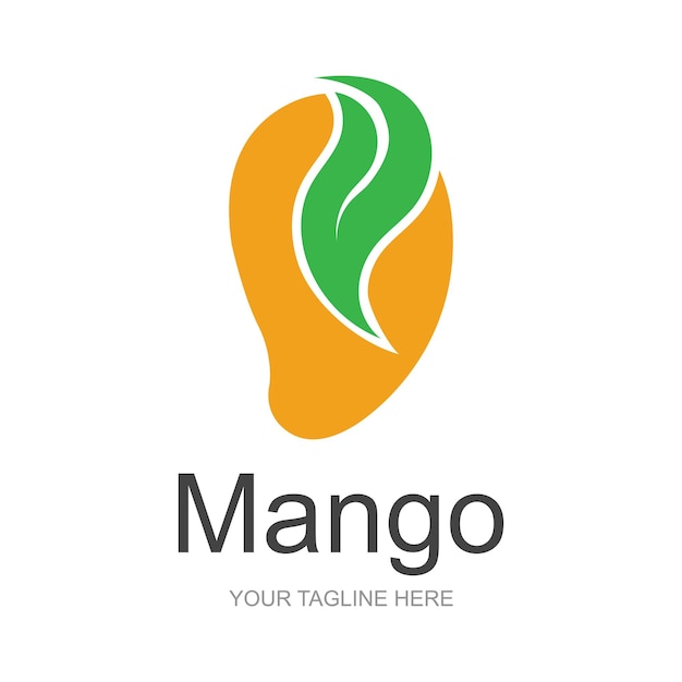 Logotipo de mango Diseño de fruta Estilo minimalista simple Jugo de fruta Vector Icono Símbolo Ilustración