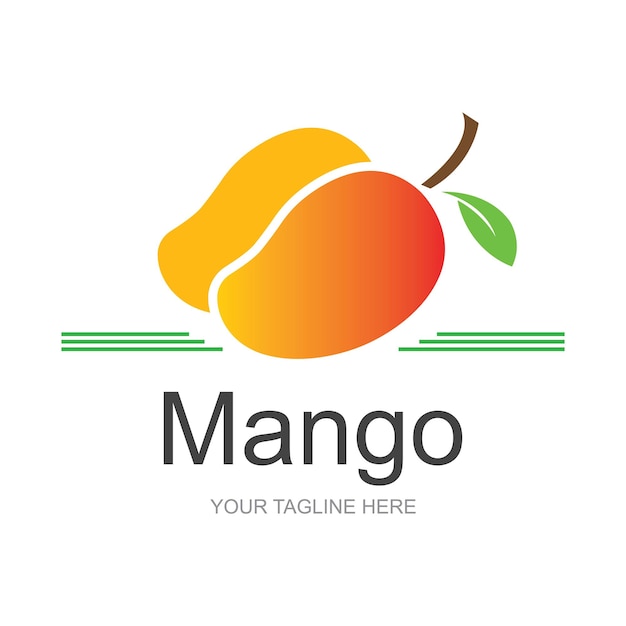 Logotipo de mango Diseño de fruta Estilo minimalista simple Jugo de fruta Vector Icono Símbolo Ilustración