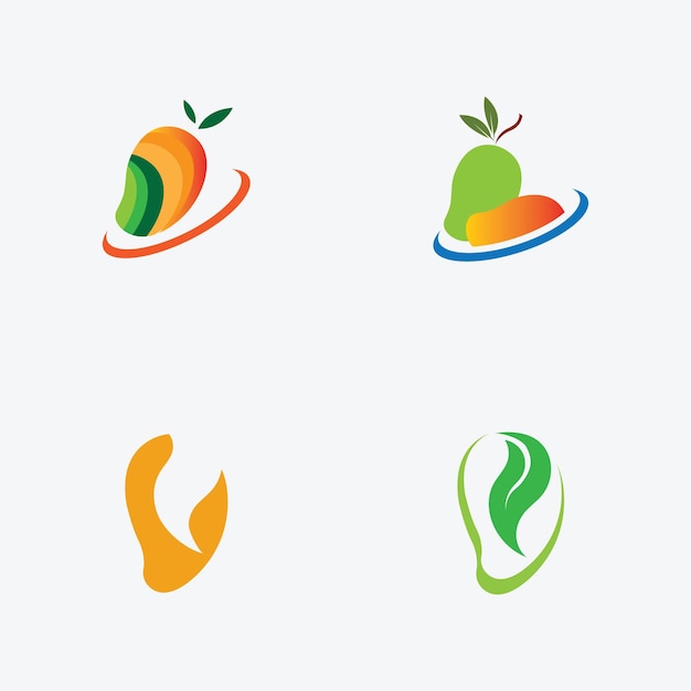 Logotipo de mango Diseño de fruta Estilo minimalista simple Jugo de fruta Vector Icono Símbolo Ilustración