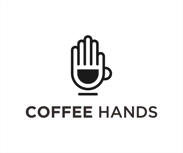 logotipo de la mano del café o icono del café