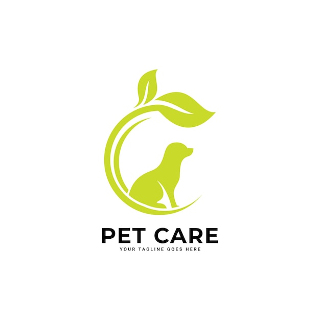 Logotipo de mano de perro almacen de ilustraciones. Logotipo de cuidado de perros para símbolos de icono de cuidado de mascotas.