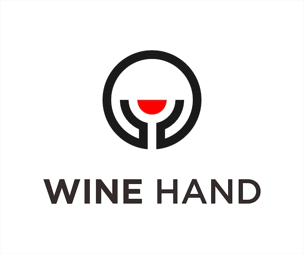 logotipo de la mano del vino o icono de la mano