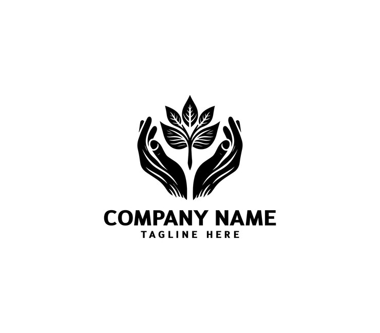 Logotipo de manos curativas vectoriales con árbol Concepto de logotipo de manos de árbol Logotipo de estilo de vida saludable y ecológico