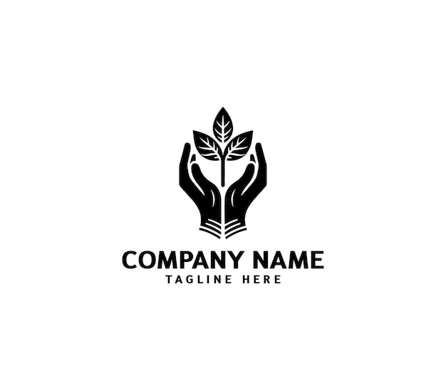 Logotipo de manos curativas vectoriales con árbol Concepto de logotipo de manos de árbol Logotipo de estilo de vida saludable y ecológico