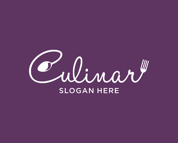 Vector logotipo manuscrito de culinar. caligrafía moderna. diseño de letras a mano