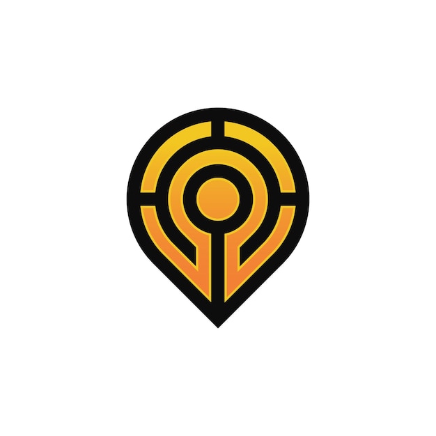 Logotipo de mapa de ubicación de pin de letra inicial moderna O