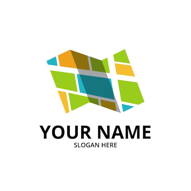 Logotipo de mapa vectorial