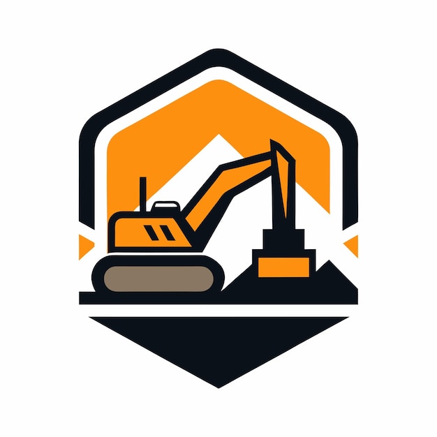 un logotipo para una máquina que tiene una grúa en él