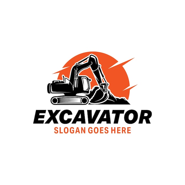 Logotipo de las máquinas de construcción de excavadoras y equipos pesados