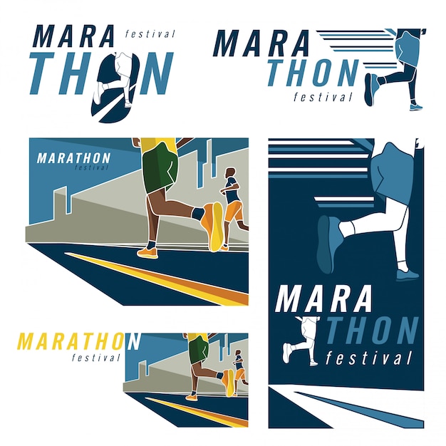 Logotipo de marathon runner