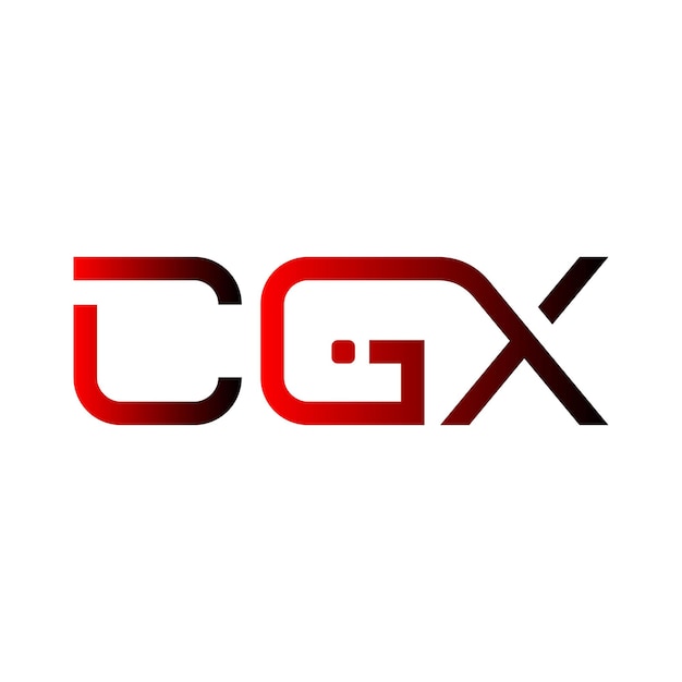 El logotipo de la marca CGX diseño de letra de gradiente rojo negro inicial monograma moderno minimalista de la empresa corporativa