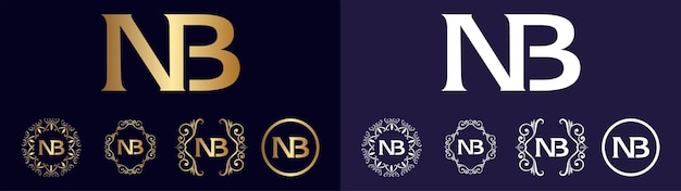 Vector logotipo de la marca corporativa nb