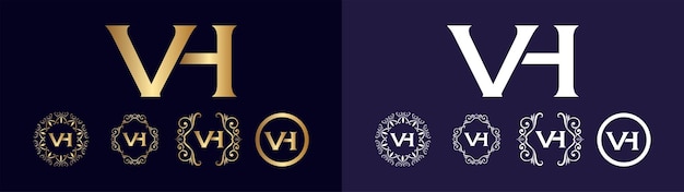 Vector logotipo de la marca corporativa vh