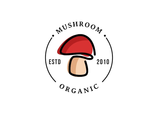 logotipo de marca de diseño de logotipo de granja de hongos para productos de hongos