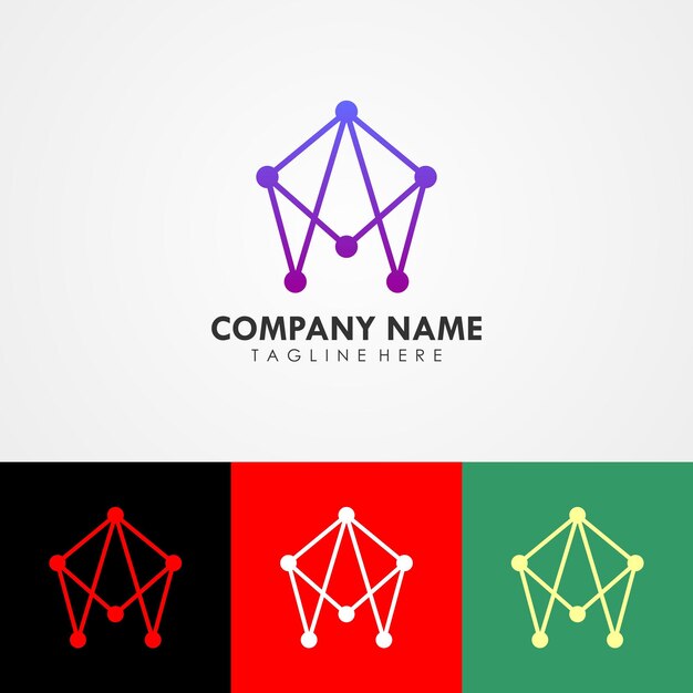 Logotipo de marca de empresa abstracta, letra inicial A diseño de plantilla