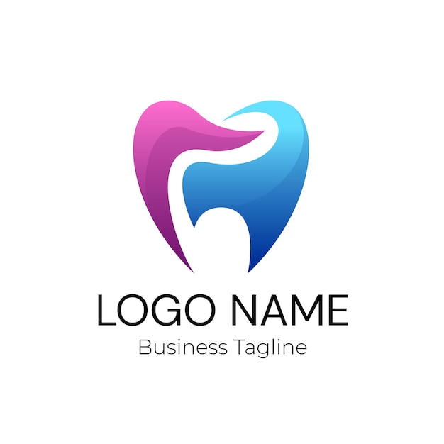 Logotipo de la marca de la empresa de diseño de negocios dentales