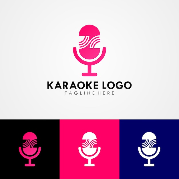 Vector logotipo de marca para empresa de karaoke.