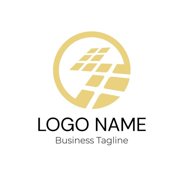 Logotipo de la marca de la empresa de oro