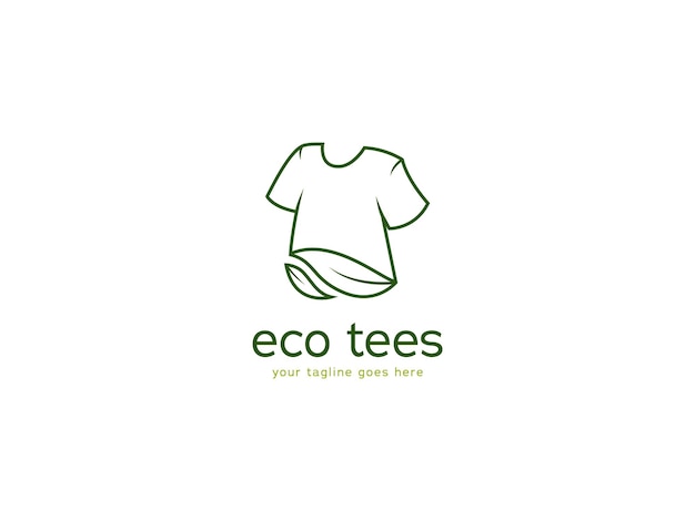 Logotipo de marca de fabricante de camisetas ecológicas en icono de pictograma de estilo de contorno