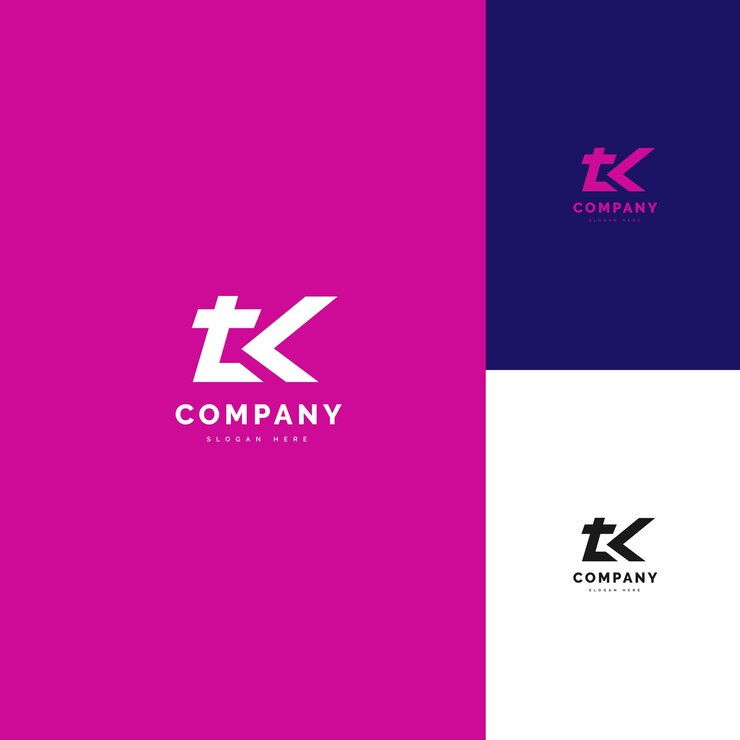 Vector logotipo de marca de letra abstracta tk con flecha inversa logotipo fuerte y rápido