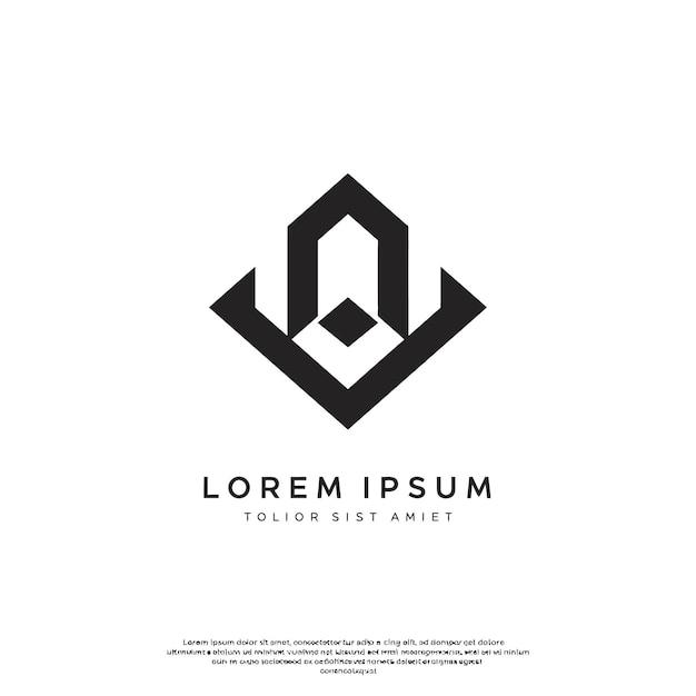 El logotipo de la marca de letras geométricas