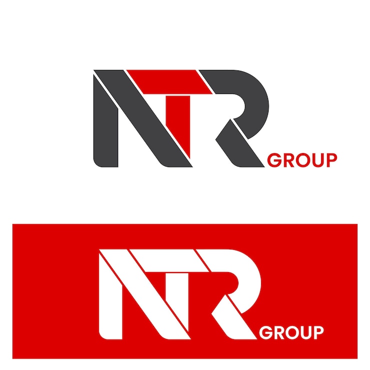 Vector el logotipo de la marca de letras planas de ntr