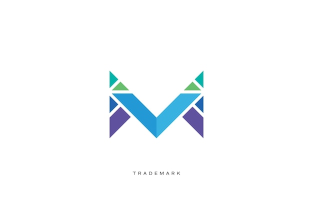 Logotipo de marca de marca de vector de letra M