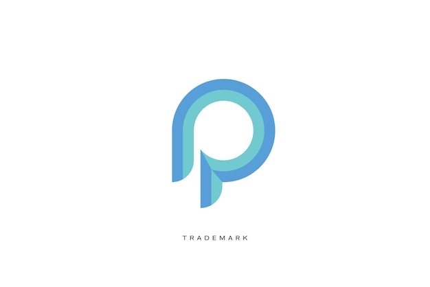 logotipo de la marca de la marca del vector de la letra p
