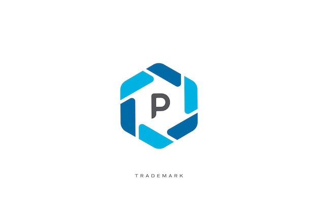 logotipo de la marca de la marca del vector de la letra p