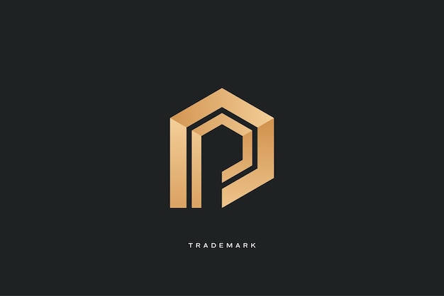 logotipo de la marca de la marca del vector de la letra p