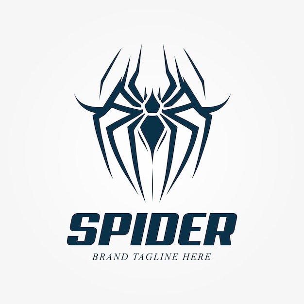 Logotipo de marca mínima de vector de araña