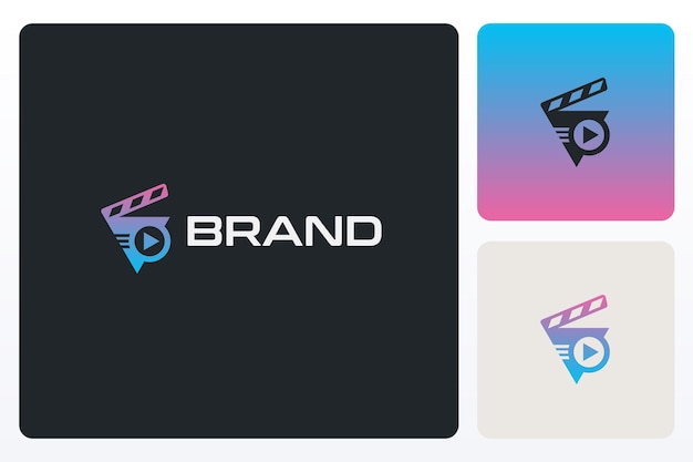 logotipo de marca multimedia de la producción cinematográfica