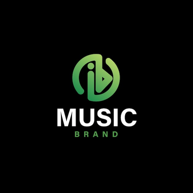 Un logotipo para la marca de música elegante logotipo de música ib con letra ib