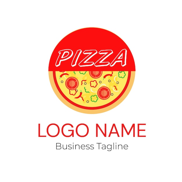Logotipo de la marca de negocios de alimentos de pizza