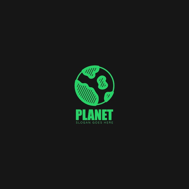 Logotipo de la marca Planeta Insignia de la tierra del planeta