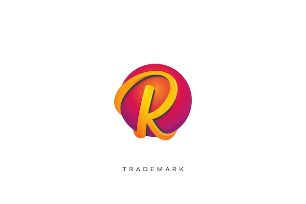 Logotipo de marca registrada de vector de letra R