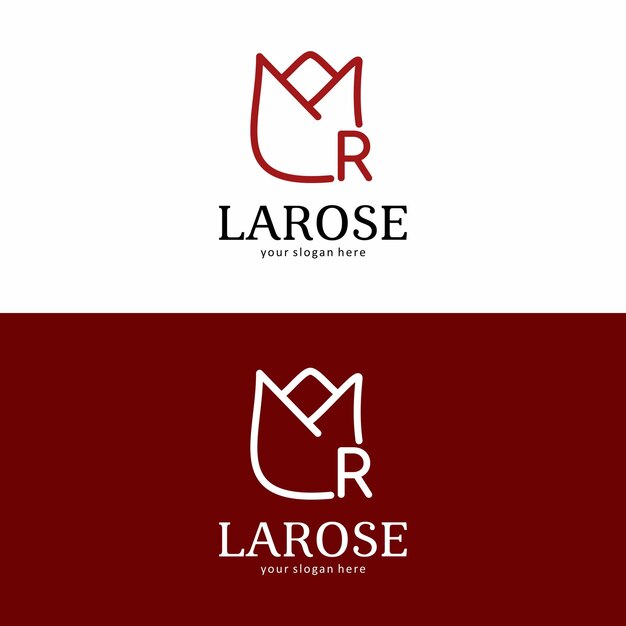 Logotipo de la marca La Rose con la letra R