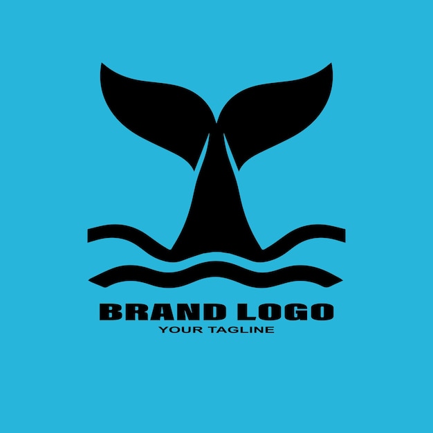 Logotipo de la marca Vector marino de ballenas
