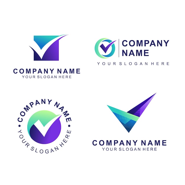 Logotipo de marca de verificación con concepto múltiple