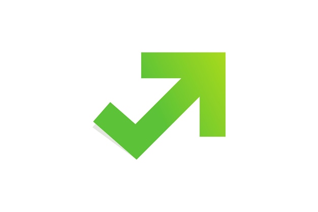 logotipo de marca de verificación de flecha