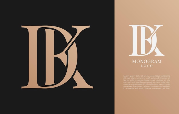 Logotipo y marca vintage minimalista con letra inicial DK o KD