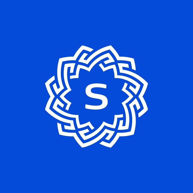 Vector logotipo del marco de círculo con borde ornamental con la letra inicial s.