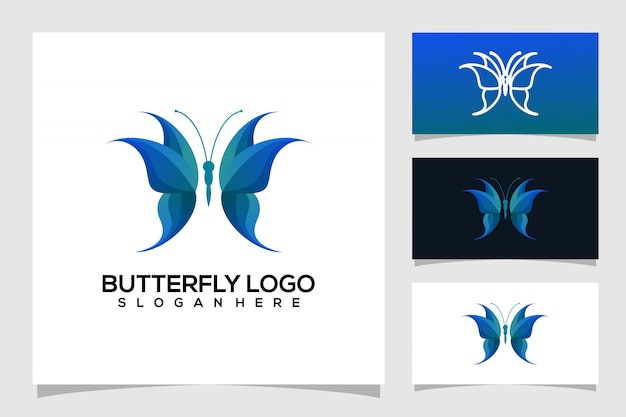 Logotipo de mariposa abstracta